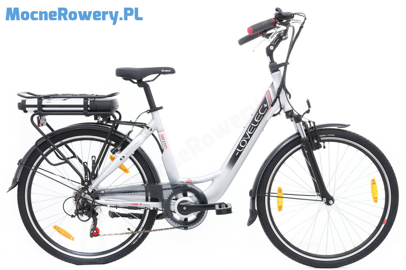 Lovelec Orion Srebrny - uniwersalny elektryczny rower miejski niedrogi