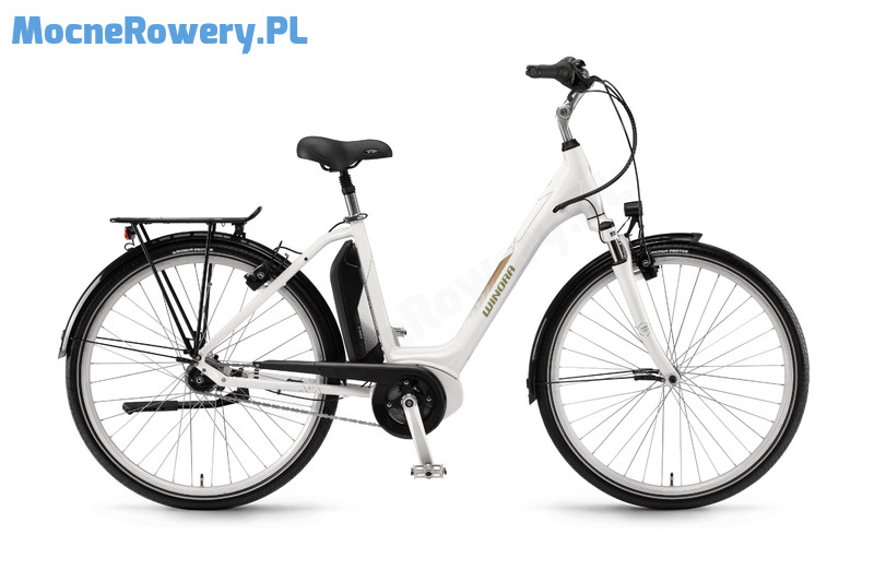 Winora Sima N7f 400 - biały miejski rower elektryczny