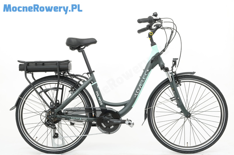 Lovelec Polaris zielony miejski rower elektryczny z silnikiem tylnym 16