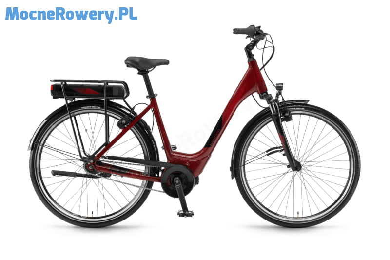 Winora Yucatan N7f -miejski rower elektryczny monotube czerwony
