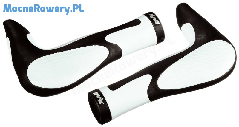 XLC AKSB 09 chwyty ergonomiczne z rogami czarny bialy
