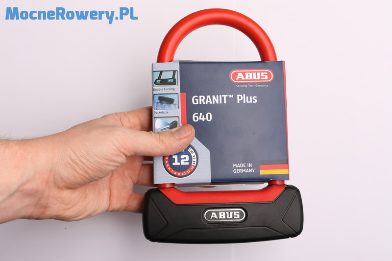 Abus Granit Plus 640 u-lock  -zabezpieczenie rowerowe zapięcie czerwone