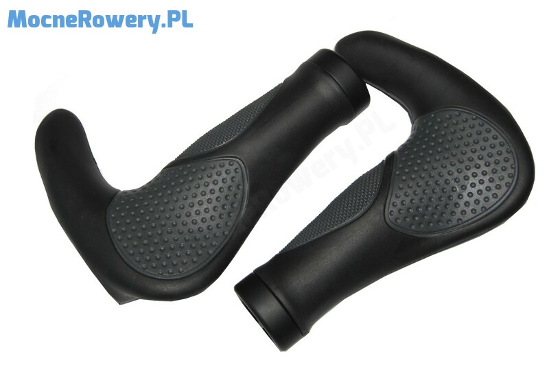 XLC AKSB 09 chwyty ergonomiczne z rogami czarny szary
