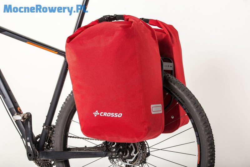 Crosso Twist 60L Click System sakwa rowerowa czerwona