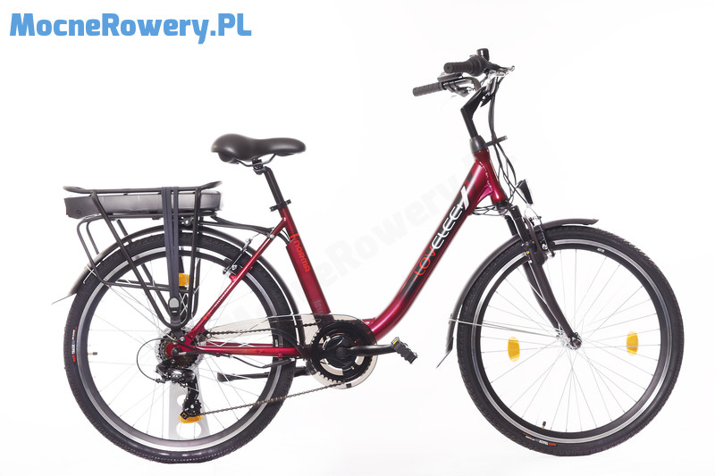 Lovelec Norma - miejski rower elektryczny czerwony