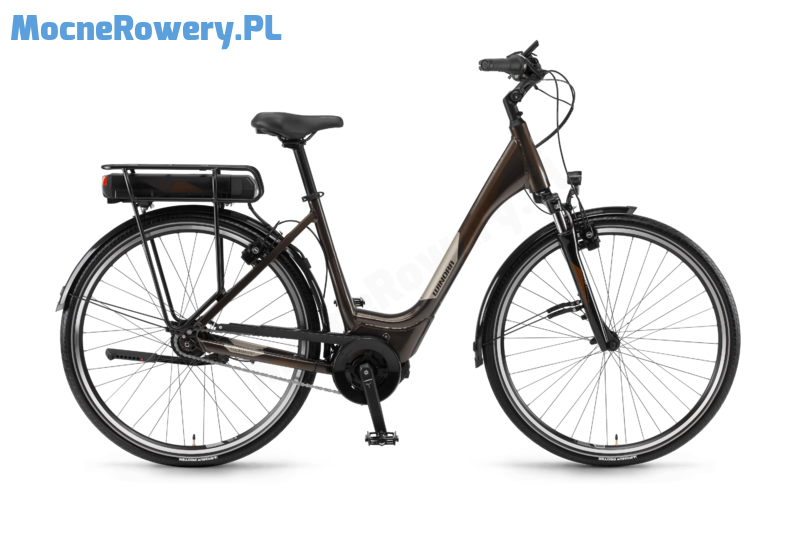 Winora Yucatan N7f -miejski rower elektryczny monotube brązowy