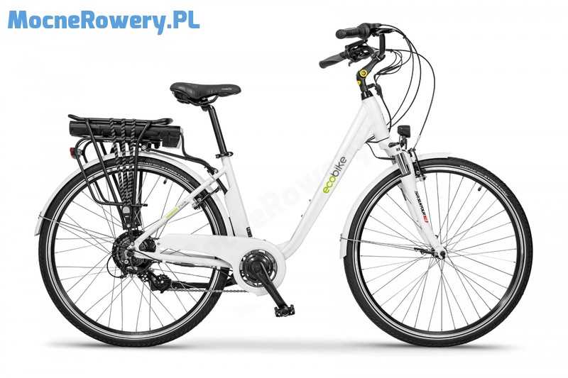 EcoBike Trafik white miejski rower elektryczny bialy 1